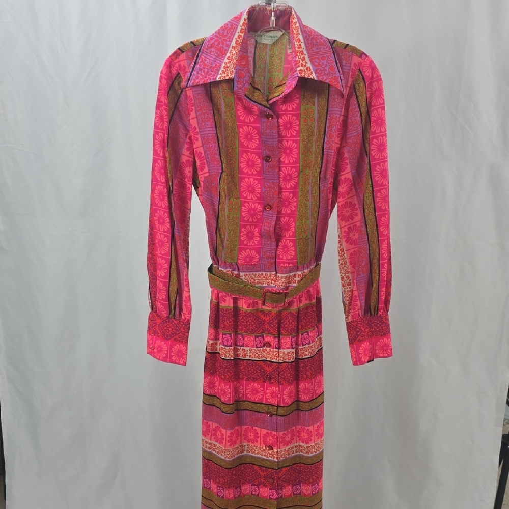 Vintage Alex Coleman Vibrant Button Down Dress - Picture 2 of 11